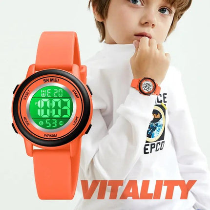 Montre numérique étanche SKMEI avec affichage LED et bracelet en silicone