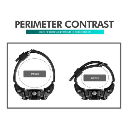 SKMEI Multi-Function Digital Watch for Daily Timekeeping showing two strap circumference options 240mm and 170mm for wrist size comparison