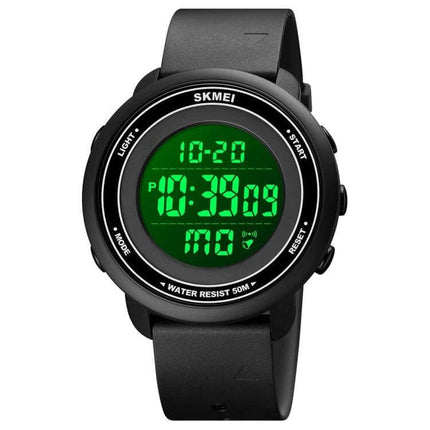 SKMEI Digital Watch with LED Display and Everyday Alarm Functions - black LED digital sports watch with alarm and date display
