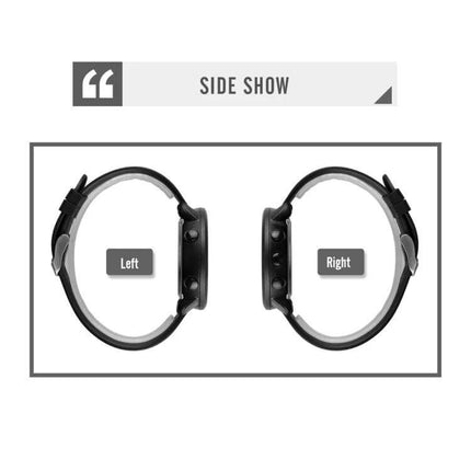 SKMEI Digital Watch with LED Display and Everyday Alarm Functions side view showing left and right profile of black lightweight watch
