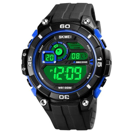 SKMEI Men's Luminous Dual Time Alarm Waterproof Sports Watch digital black blue sports watch with luminous green display and rubber strap