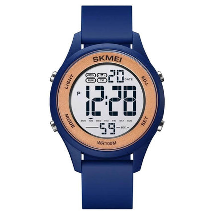 SKMEI LED Digital Watch with Luminous Display for Daily Use - blue waterproof lightweight digital sports watch with luminous display