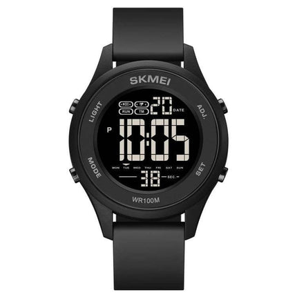 SKMEI LED Digital Watch with Luminous Display for Daily Use black waterproof sports watch with large LED time and date display