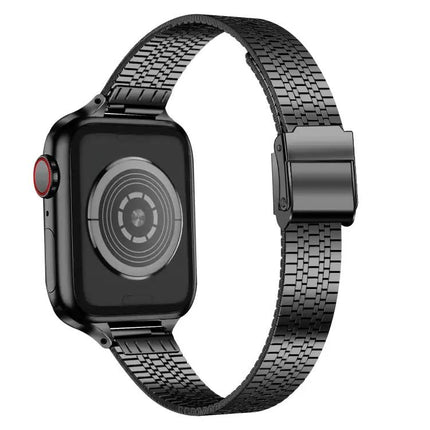 14mm Steel Seven-Bead Safety Buckle Watchband Apple Watch