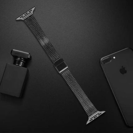 14mm Steel Seven-Bead Safety Buckle Watchband Apple Watch