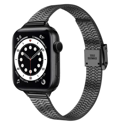 14mm Steel Seven-Bead Safety Buckle Watchband Apple Watch