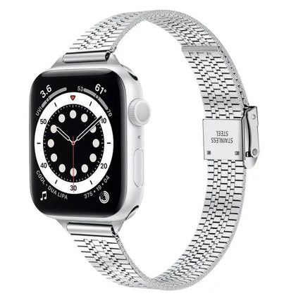 14mm Steel Seven-Bead Safety Buckle Watchband Apple Watch