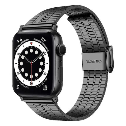 Steel Seven-Bead Double Safety Buckle Apple Watch Band 41mm