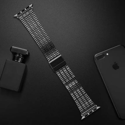 Steel Seven-Bead Double Safety Buckle Apple Watch Band 41mm