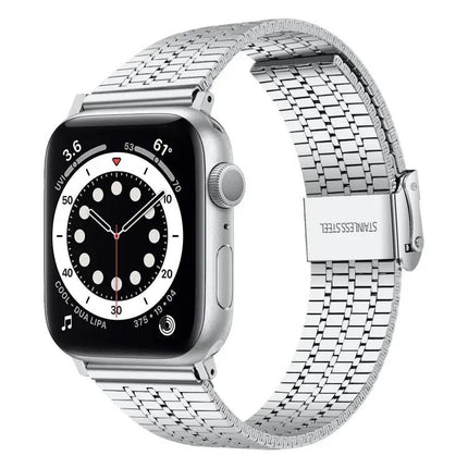 Steel Seven-Bead Double Safety Buckle Apple Watch Band 41mm