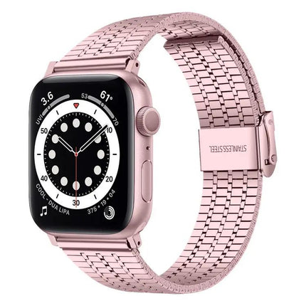 Steel Seven-Bead Double Safety Buckle Apple Watch Band 41mm