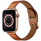 7 45mm / 6 & SE & 5 & 4 44mm / 3 & 2 & 1 42mm / Brown Rose Gold Buckle