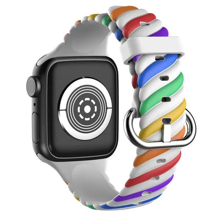 Two-Color Twist Silicone Strap For Apple Watch 38-45mm