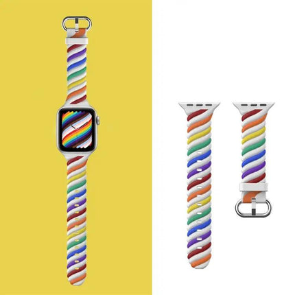 Two-Color Twist Silicone Strap For Apple Watch 38-45mm