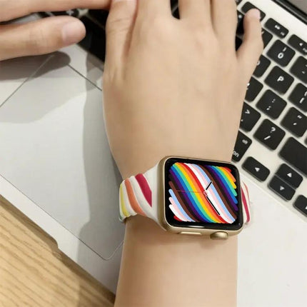 Two-Color Twist Silicone Strap For Apple Watch 38-45mm