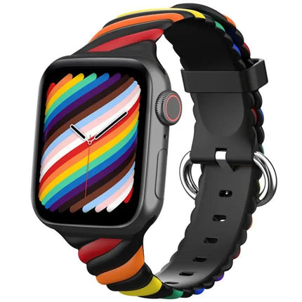 Two-Color Twist Silicone Strap For Apple Watch 38-45mm