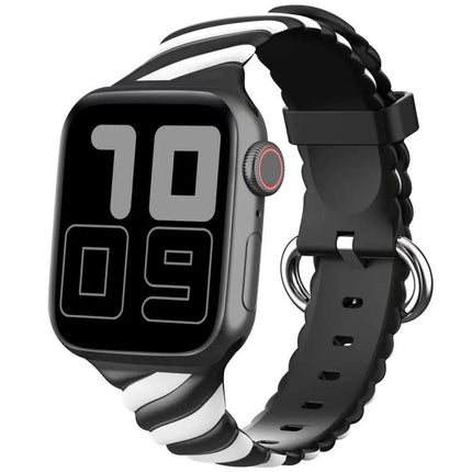 Two-Color Twist Silicone Strap For Apple Watch 38-45mm