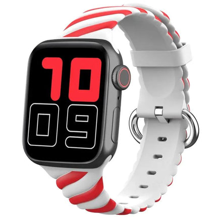 Two-Color Twist Silicone Strap For Apple Watch 38-45mm
