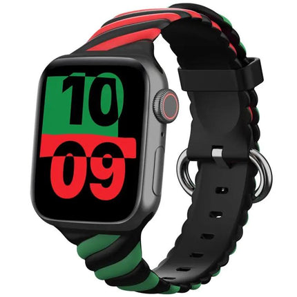 Two-Color Twist Silicone Strap For Apple Watch 38-45mm
