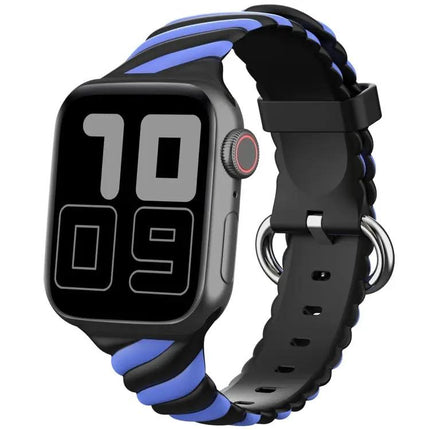 Two-Color Twist Silicone Strap For Apple Watch 38-45mm