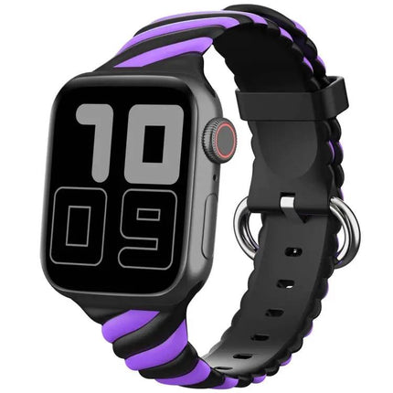 Two-Color Twist Silicone Strap For Apple Watch 38-45mm