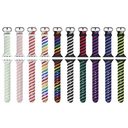Two-Color Twist Silicone Strap For Apple Watch 38-45mm