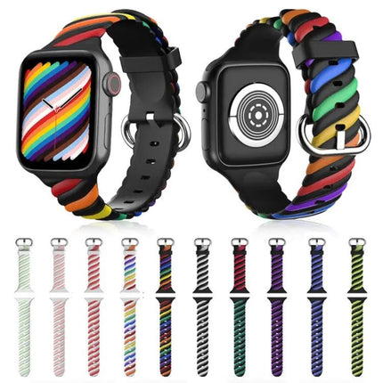 Two-Color Twist Silicone Strap For Apple Watch 38-45mm