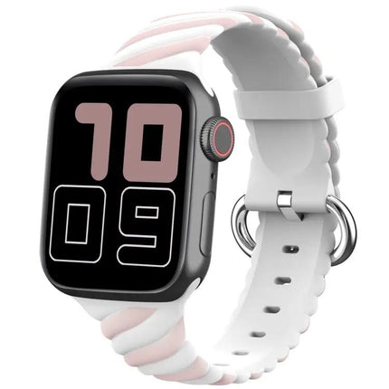 Two-Color Twist Silicone Strap For Apple Watch 38-45mm