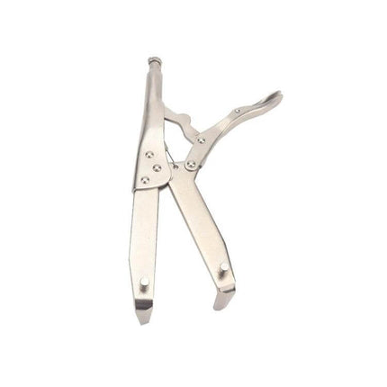 Motorcycle ATV Clutch Hub Puller Pliers Heavy Duty silver locking pliers with long jaws and 8mm wrench pin for clutch hubs and pulleys