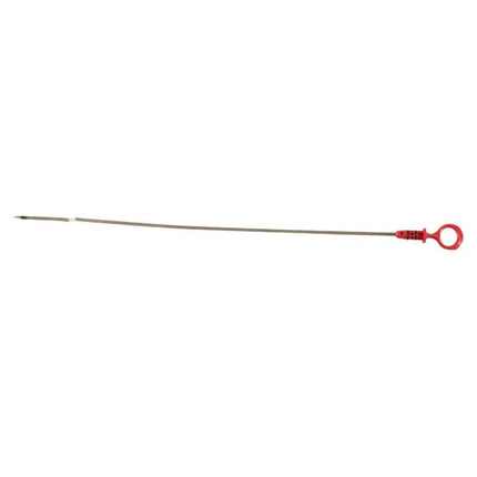Essential Dipstick for Checking Oil Levels in Volvo Vehicles - slim metal dipstick with red ring handle for accurate oil level checks
