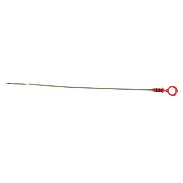 Essential Dipstick for Checking Oil Levels in Volvo Vehicles - slim metal dipstick with red ring handle for accurate oil level checks