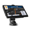 7 Inch Car GPS Navigator with HD Screen and Worldwide Maps mounted on car windshield showing route guidance