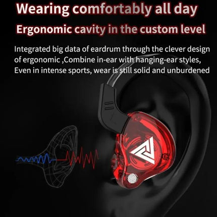 QKZ AK6 3.5mm In-Ear Wired Subwoofer Sports Earphone, Cable Length: About 1.2m, 1 PCS, 1 Pair | Syndmart