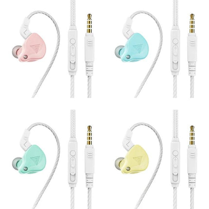 QKZ AK6-X 3.5mm In-Ear Wired Subwoofer Sports Earphone with Microphone, Cable Length: About 1.2m, 1 PCS showing pastel color variants and cable