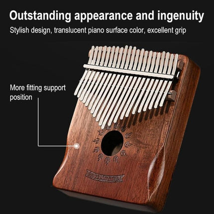 Acacia Wood Kalimba for Relaxing Daily Music Moments at Home - polished acacia thumb piano with metal tines, compact calming instrument for at-home relaxation
