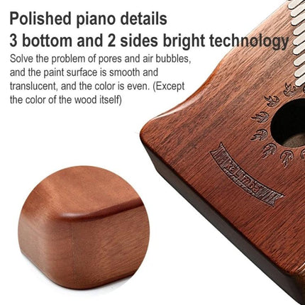 Acacia Wood Kalimba for Relaxing Daily Music Moments at Home compact polished acacia wood thumb piano close-up showing smooth finish and rounded corner detail