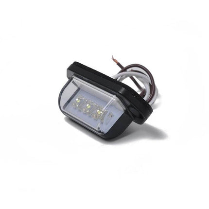 Truck Licence Plate Light 12V Rear Tail Lamp For Trailer - black ABS LED license plate light, compact replacement for trailers and light-duty trucks