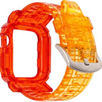 For Apple Watch Series 9 / 8 / 7 45mm / 6 / 5 / 4 / Watch SE 44mm / Watch 42mm / Red Orange-Silver Clasp