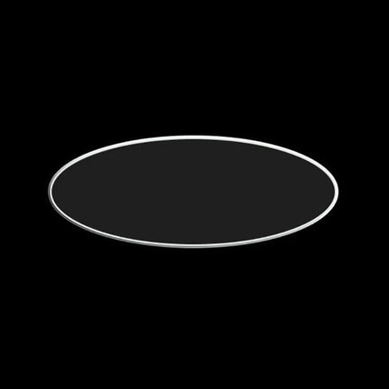 Tempered Glass Screen Protector For Rugged Smartphones showing round clear protector on black background, anti-scratch dust-resistant display shield