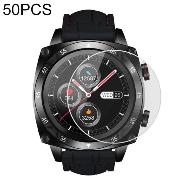 Tempered Glass Screen Protector for Everyday Smartphone Use on round smartwatch display protecting against scratches and impacts