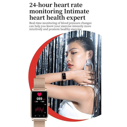 Daily Smart Watch for Everyday Health and Activity Tracking with 24-hour heart rate monitoring on woman's wrist and notification display