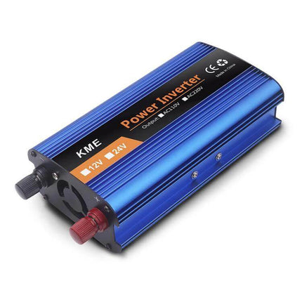 Carmaer 1200W DC to AC Vehicle Power Inverter for Home Use - blue 1200W car inverter with voltage display and red/black terminals