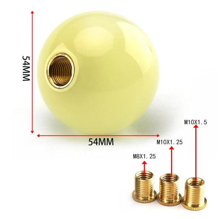 Universal Car Round Luminous Shift Knob With Adapters white 54mm round glowing blue night aluminum alloy with three brass thread adapters