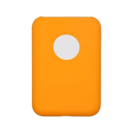 Protective Ultra-Thin Silicone Case for Magsafe Battery Pack in bright orange, slim protective cover allowing wireless charging access
