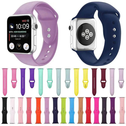 Double Pin Silicone Strap For Apple Watch 45/44/42mm