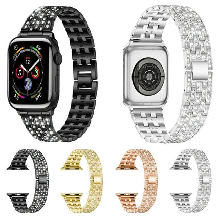 Five-Bead Diamond Steel Replacement Band for Apple Watch