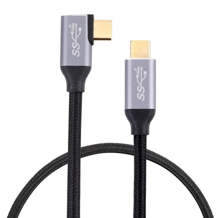 Type-C Elbow Cable for Daily Device Connections at Home - braided 90° USB-C charging and data cable, gold-plated connectors