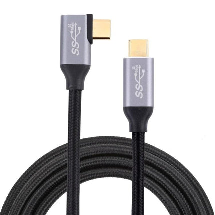 Type-C Elbow Cable for Daily Device Connections at Home – right-angle USB-C braided charging and data cable for laptop charger and external drive