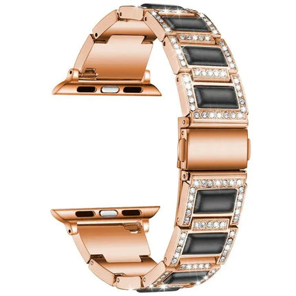 Diamond Gemstone Metal Replacement Strap Apple Watch 38-45mm