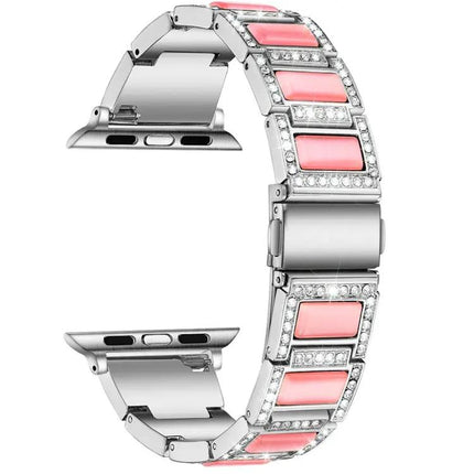 Diamond Gemstone Metal Replacement Strap Apple Watch 38-45mm